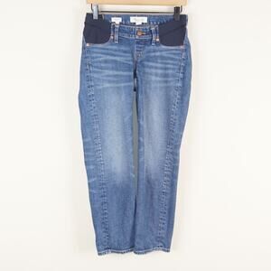 Madewell Maternity Classic Straight Ankle Blue Medium Wash Jeans Womens Sz 24